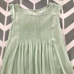 Mint green medium cap sleeve blouse